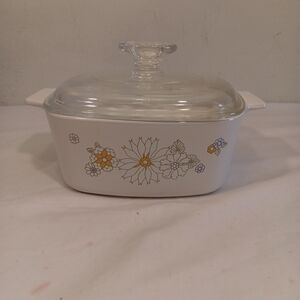 VTG Corningware A-1 1/2-B 1.5 Qrt Daisy Floral Pattern Dish With B 3 5 Lid